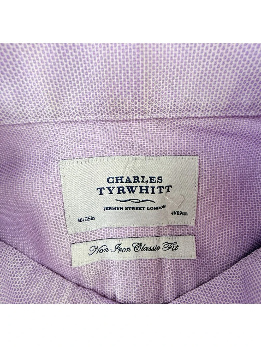 Charles Tyrwhitt Men's Classic Fit Purple Non-Iron Dress Shirt 16/35